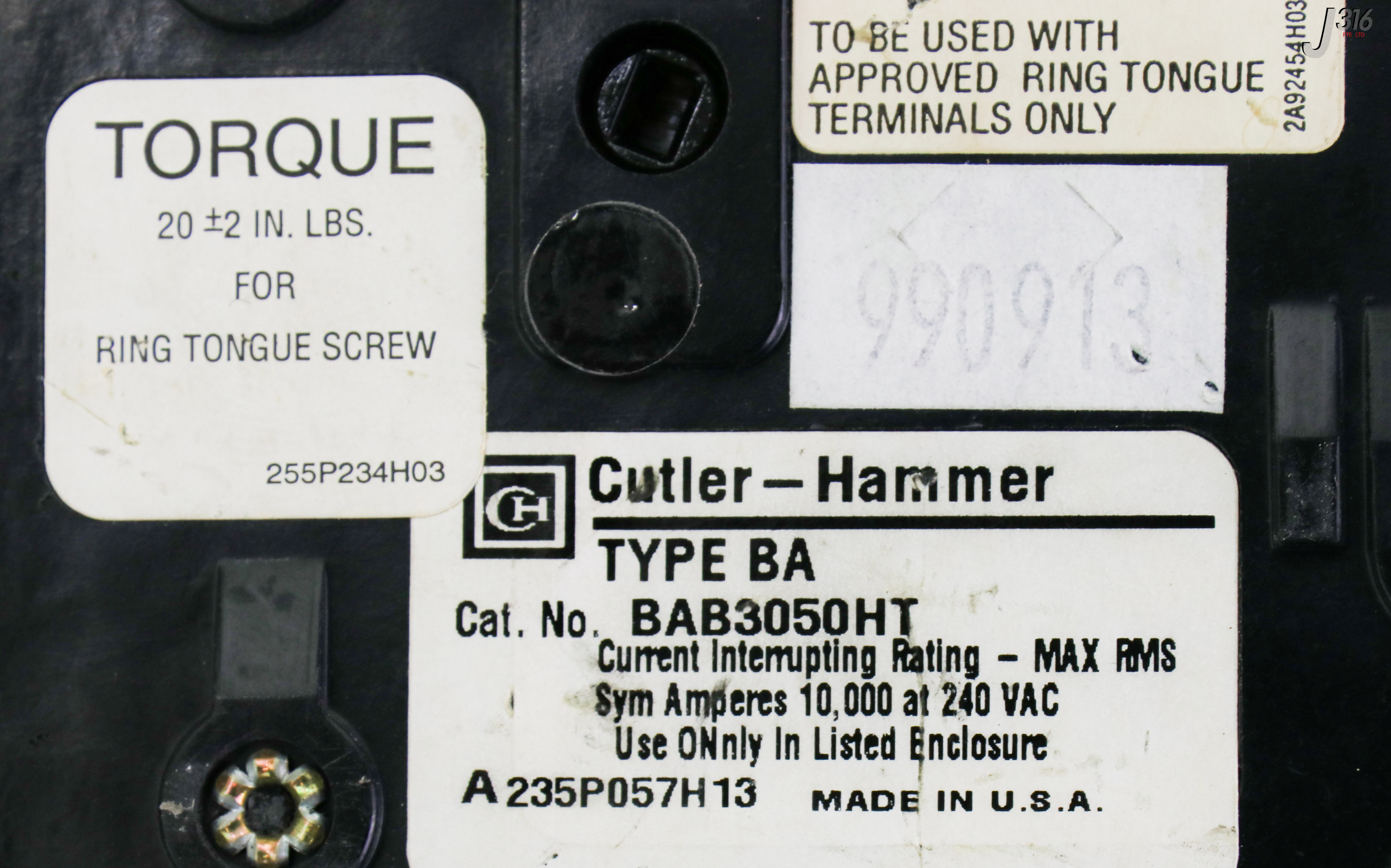 16807 CUTLER-HAMMER TYPE BA 3-POLE CIRCUIT BREAKER, 240VAC, 50A